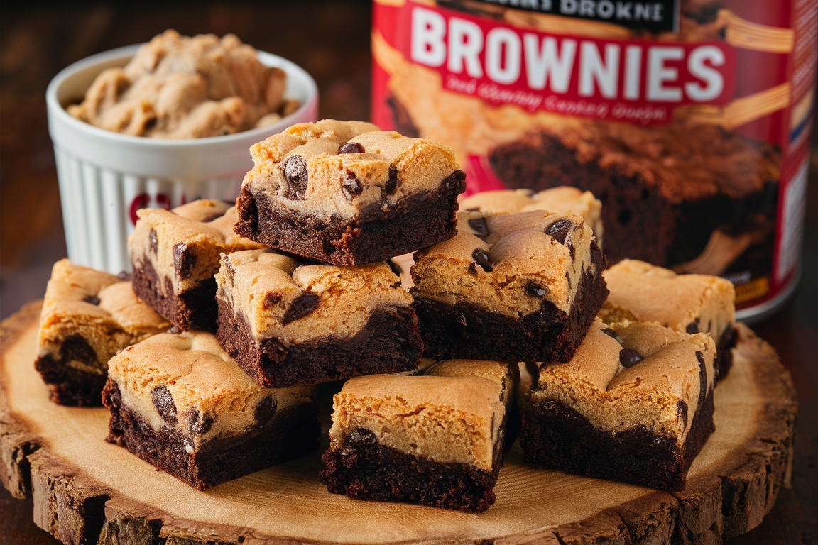 how to make brookies with brownie mix and cookie dough