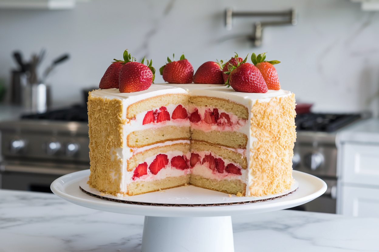 Vanilla Cake with Strawberry