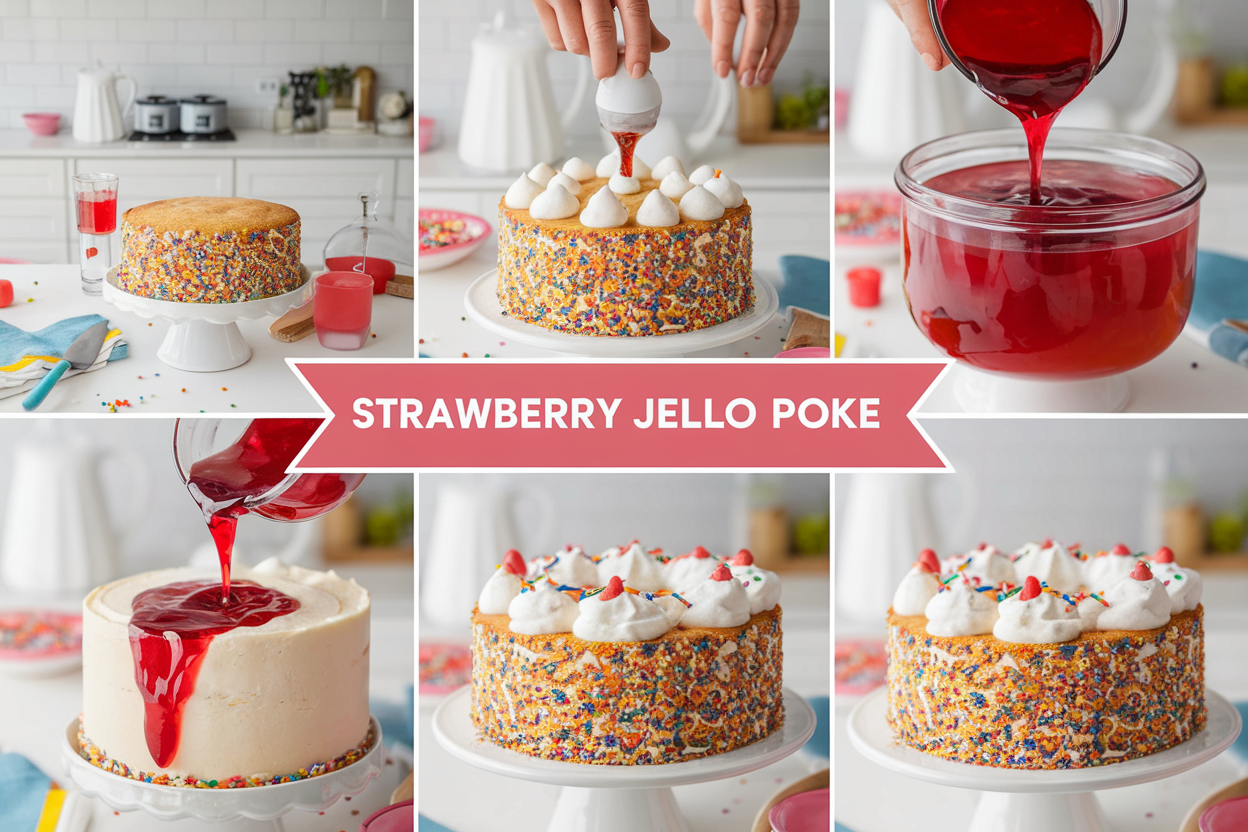 Strawberry Jello Poke Cake