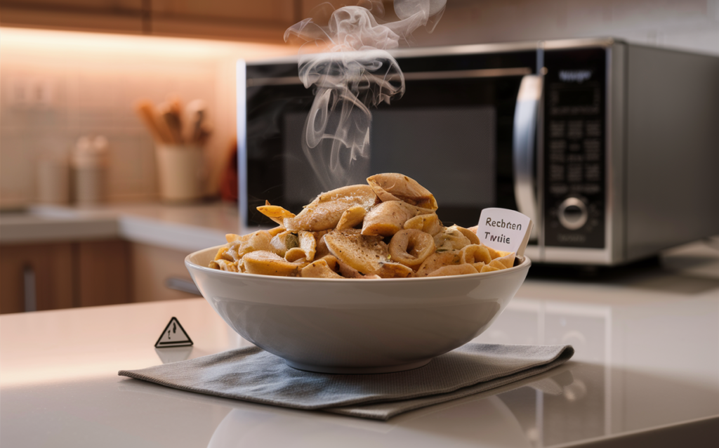 Can you reheat chicken pasta more than once?