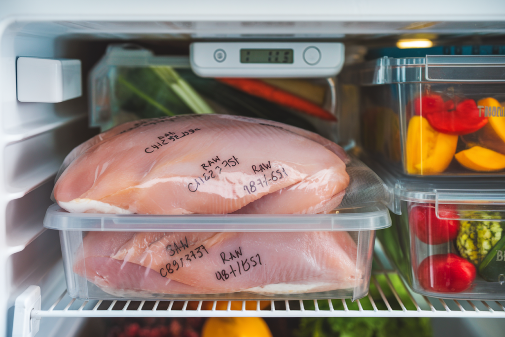 Raw Chicken in Fridge